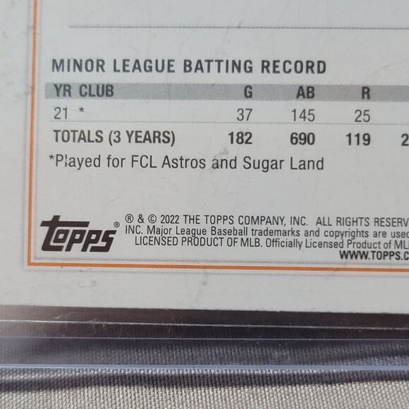 Jeremy Peña Houston Astros Rookie card - 2022 Topps Update Series #US253 - Picture 6 of 8